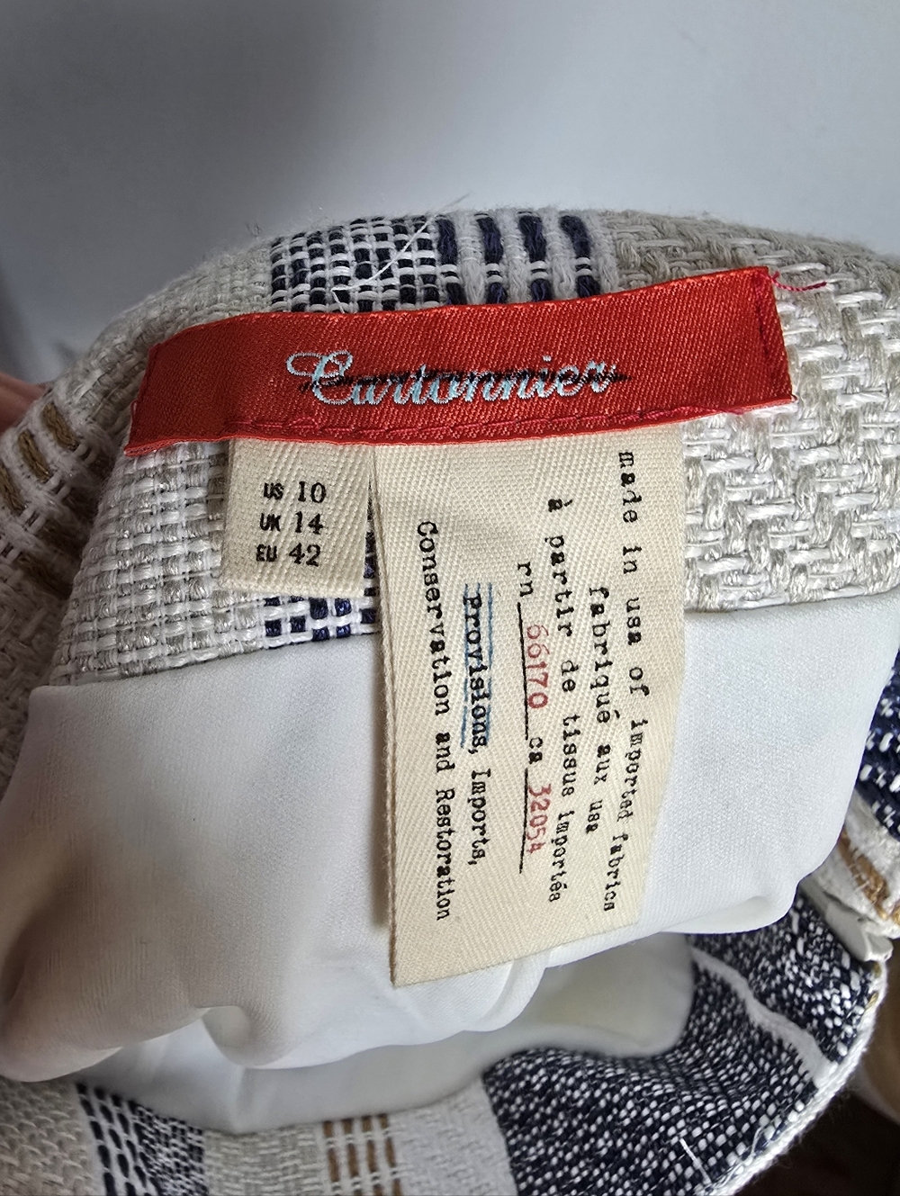 Anthropologie Cartonnier Lana Tweed Jacquard Striped Shorts Skort SZ 10 Preppy - Picture 10 of 11